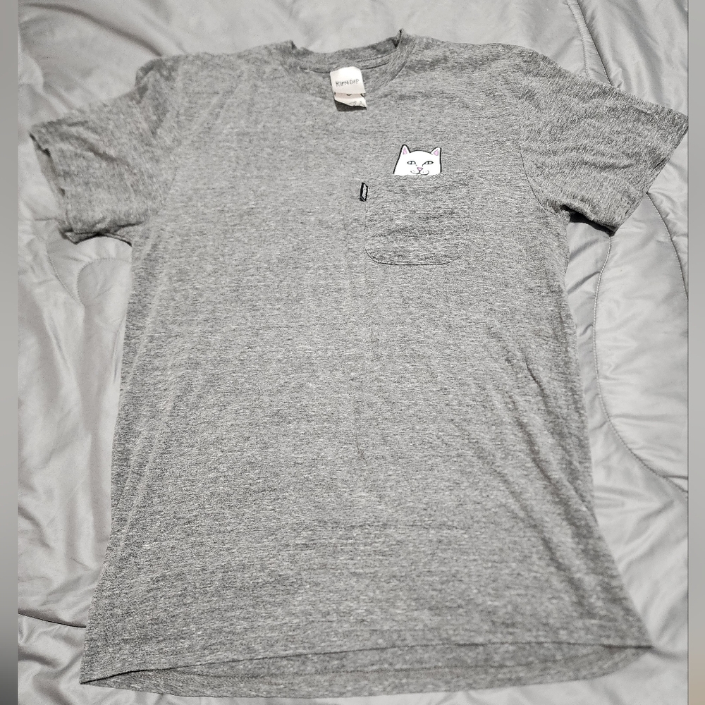 RipNDip gray cat pocket t-shirt. Women's small. EUC